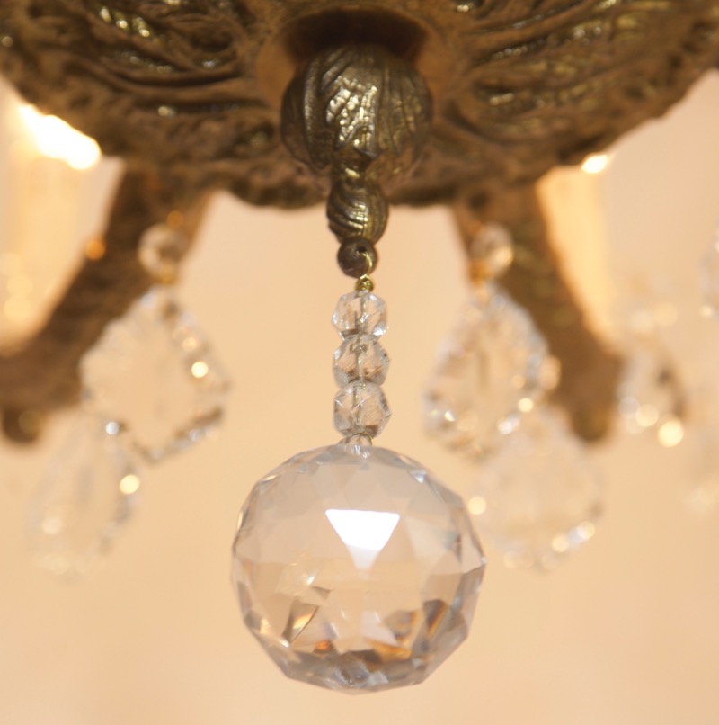 Antik Stil Kronleuchter Messing Kristall Lüster Decken Lampe French