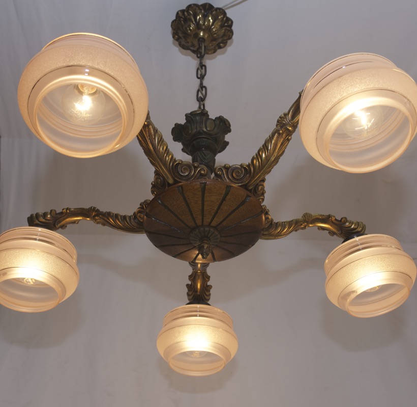 French Art Deco Kronleuchter Deckenlampe Art Nouveau